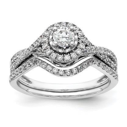10K White Gold Eternal Promise Lab Grown VS/SI+ G+ Diamond Halo Ring