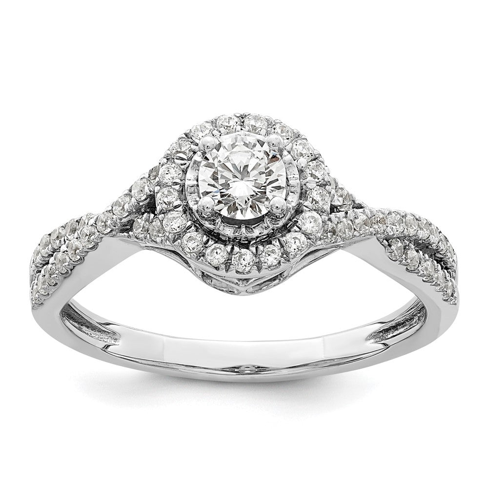 10K White Gold Eternal Promise Lab Grown VS/SI+ G+ Diamond Halo Ring