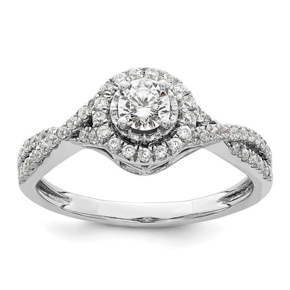 10K White Gold Eternal Promise Lab Grown VS/SI+ G+ Diamond Halo Ring