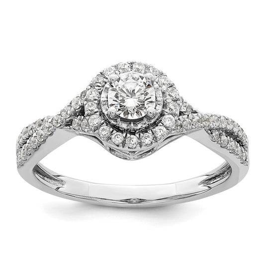 10K White Gold Eternal Promise Lab Grown VS/SI+ G+ Diamond Halo Ring