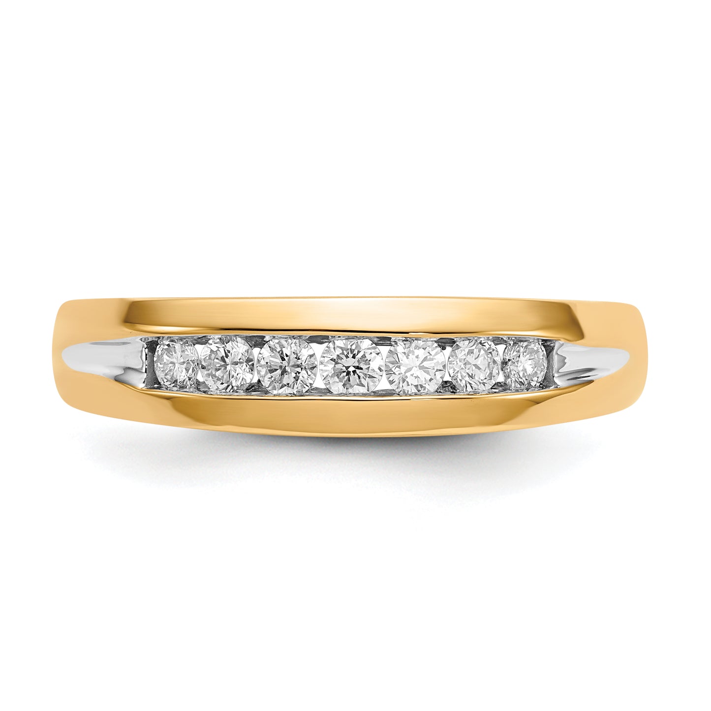 14k Yellow Gold with White Rhodium 1/3 Ct. Lab Grown Diamond VS/SI+ G+ Seven Stone Men's Ring