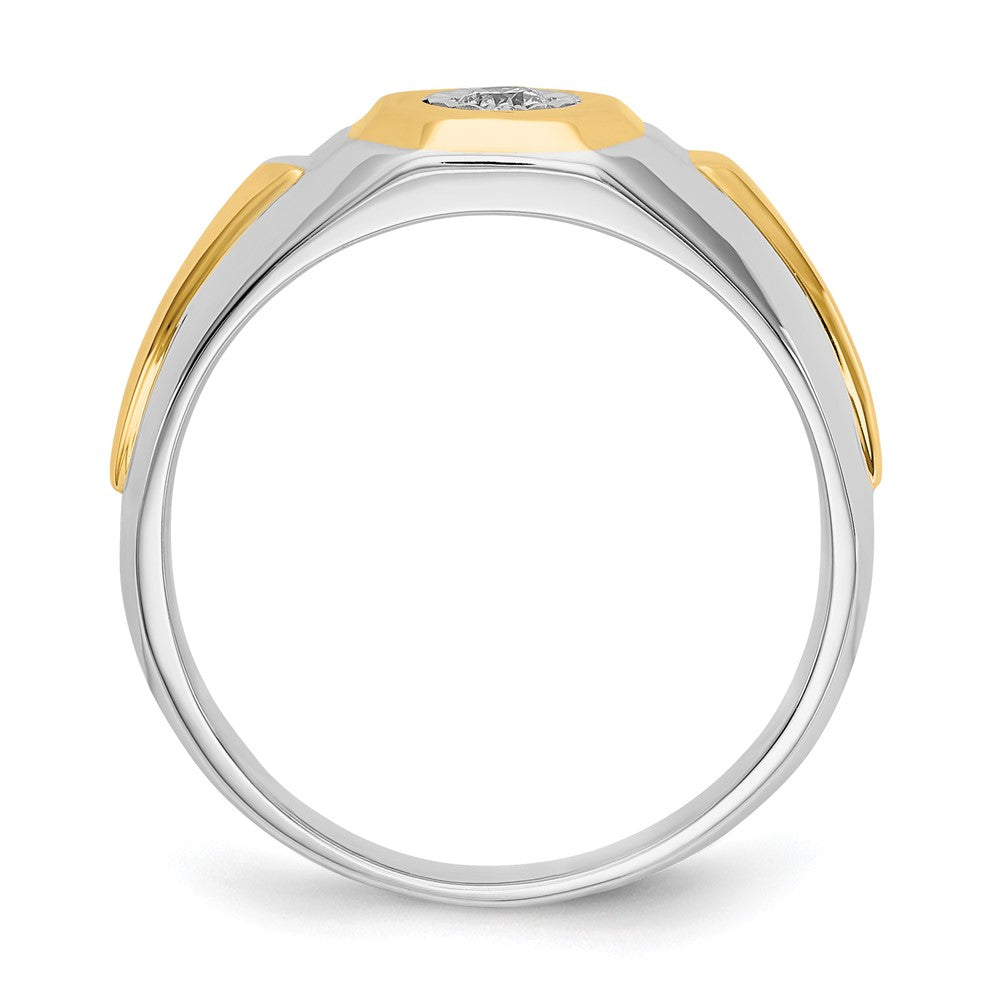 14k Two-Tone 1/10 Ct. Lab Grown Diamond VS/SI+ G+ Men's Ring
