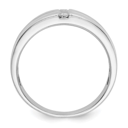 14k White Gold 1/4 Ct. Lab Grown Diamond VS/SI+ G+ Polished and Satin Men's Ring