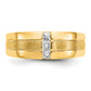 14k Yellow Gold 1/4 Ct. Lab Grown Diamond VS/SI+ G+ Polished and Satin Men's Ring