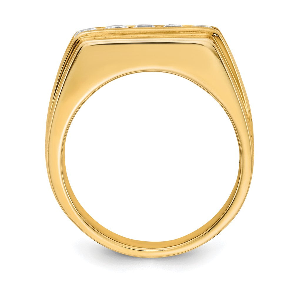 14k Yellow Gold 1/2 Ct. Lab Grown Diamond VS/SI+ G+ Five Stone Men's Ring