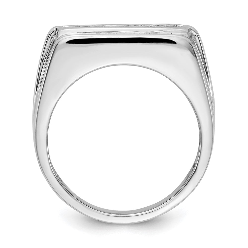 14k White Gold Real Diamond 5-stone Mens Ring
