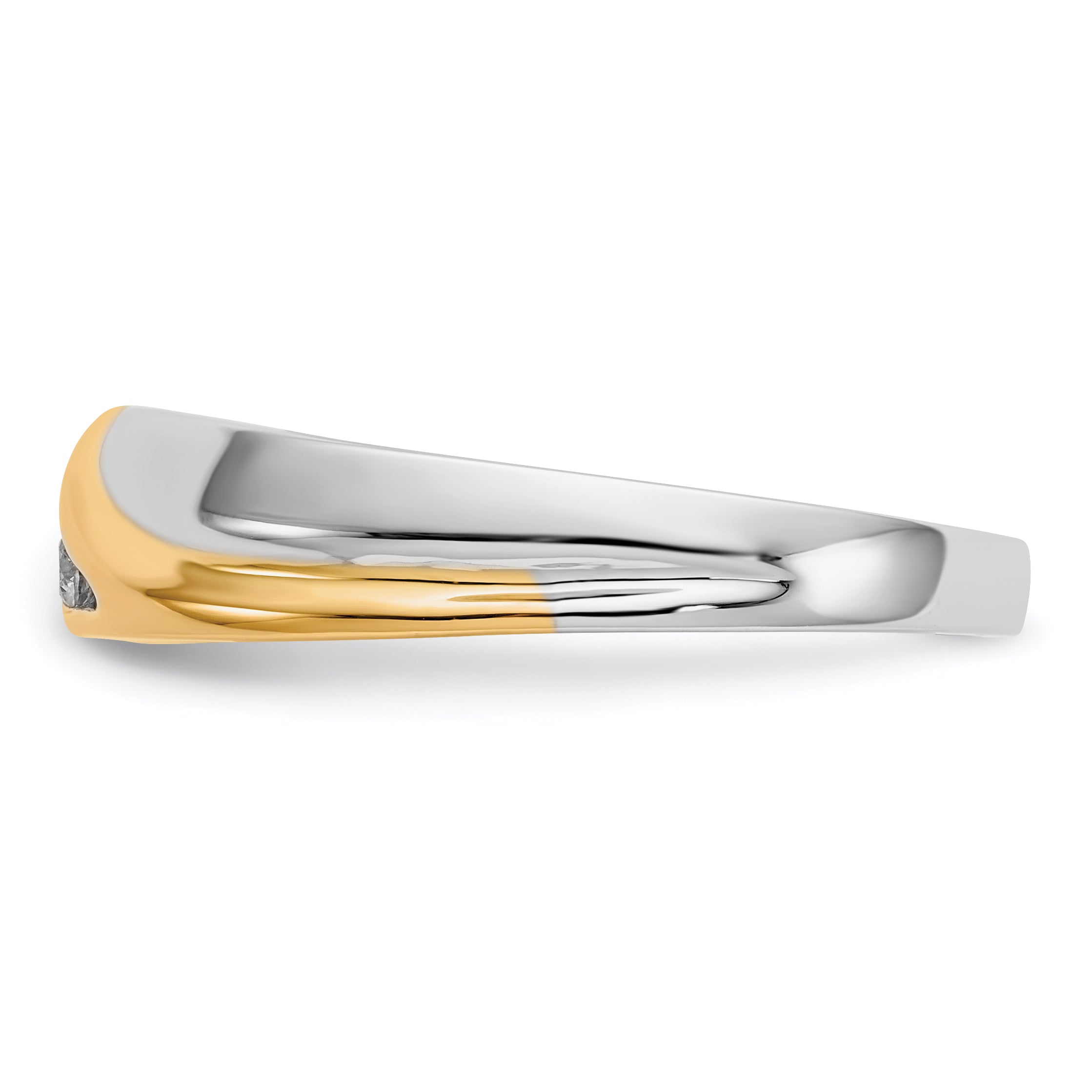 14K Two Tone Diamond Mens Ring