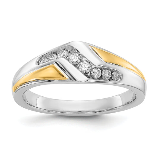 14k Two-tone Two Tone 1/4 Ct. Lab Grown Diamond VS/SI+ G+ Men's Ring