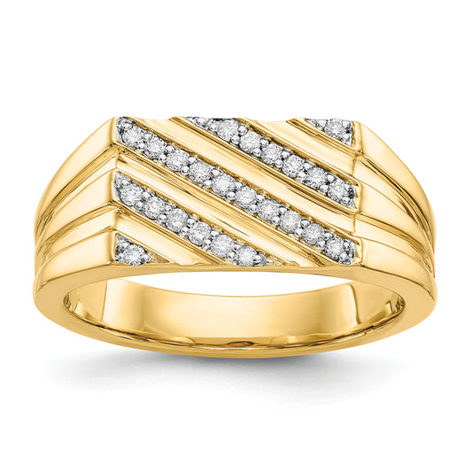 14k Yellow Gold 1/4 Ct. Lab Grown Diamond VS/SI+ G+ Men's Ring