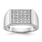 14k White Gold 1/4 Ct. Lab Grown Diamond VS/SI+ G+ Cluster Men's Ring