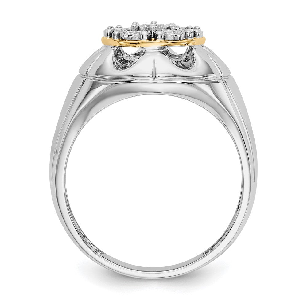 14k Two-Tone Gold Real Diamond Mens Ring
