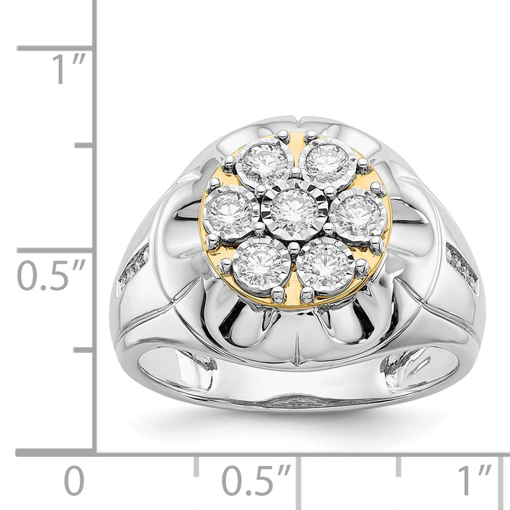 14k Two-Tone Gold Real Diamond Mens Ring
