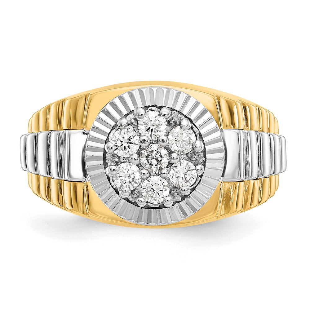 14K Two Tone Aa Diamond Men'S Ring