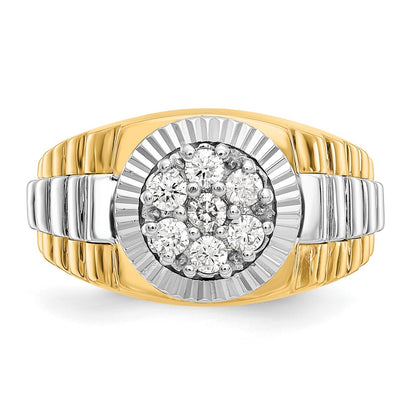 14K Two Tone Aa Diamond Men'S Ring