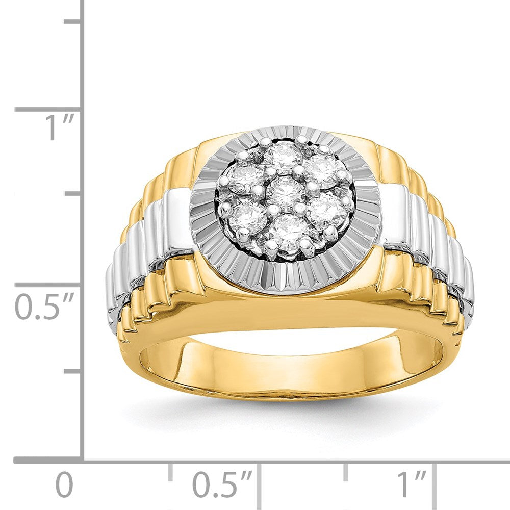 14K Two Tone Aa Diamond Men'S Ring