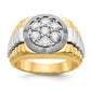 14k Two-Tone 1 Ct. Lab Grown Diamond VS/SI+ G+ Ridged Men's Ring