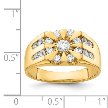 14K Yellow Gold Aa Diamond Men'S Ring