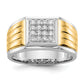 14k Two-Tone 3/8 Ct. Lab Grown Diamond VS/SI+ G+ Square Cluster Men's Ring