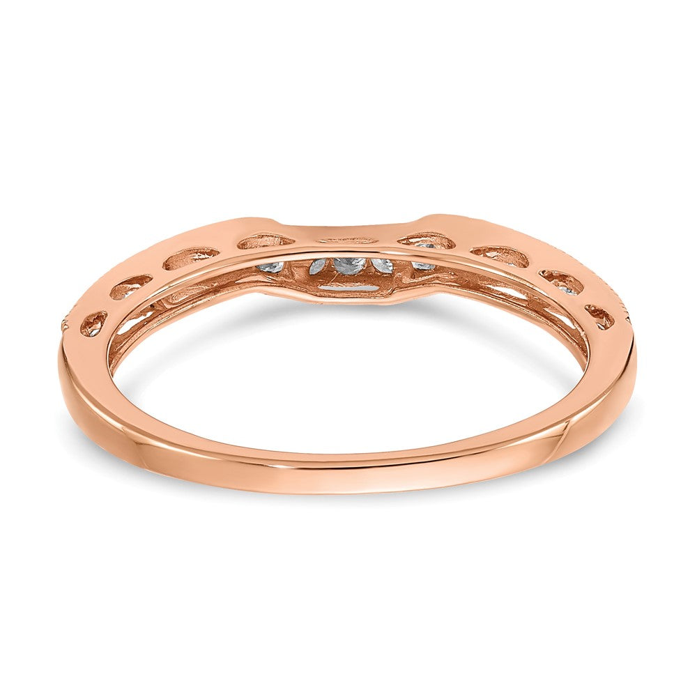 14k Rose Gold 1/4 Ct. Lab Grown Diamond VS/SI+ G+ Complete Contoured Wedding Band