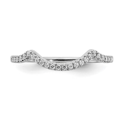 14k White Gold 1/8 Ct. Lab Grown Diamond VS/SI+ G+ Round Contoured Wedding Band Ring