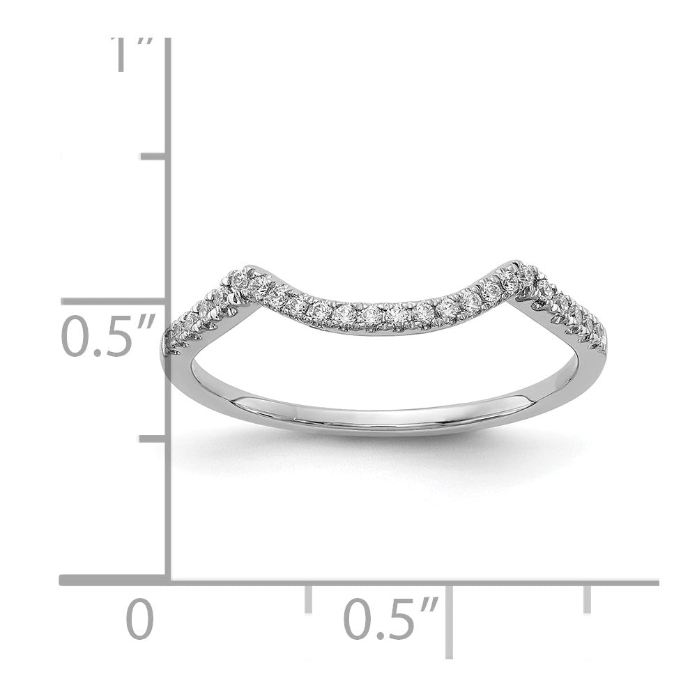 14k White Gold 1/8 Ct. Lab Grown Diamond VS/SI+ G+ Round Contoured Wedding Band Ring
