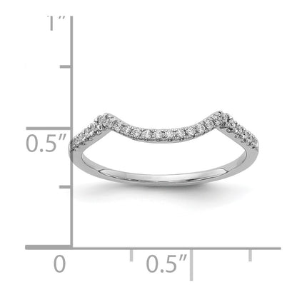 14k White Gold 1/8 Ct. Lab Grown Diamond VS/SI+ G+ Round Contoured Wedding Band Ring