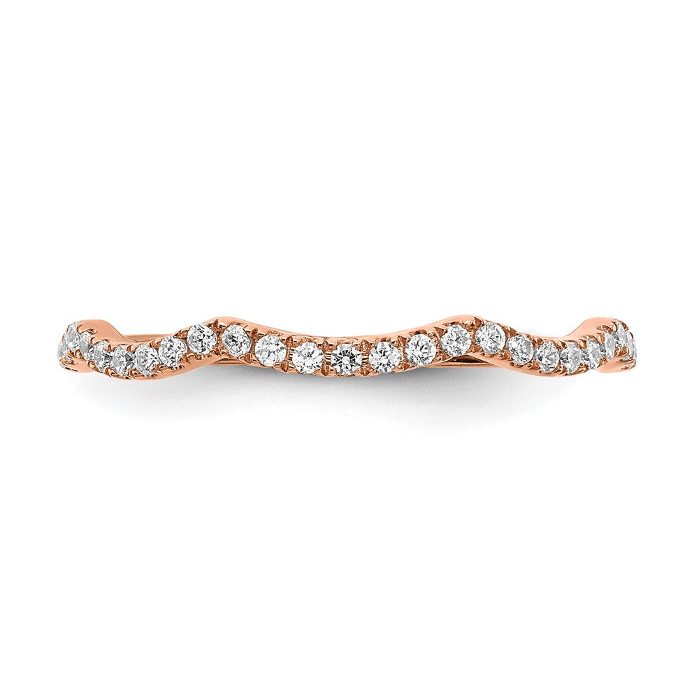 14K Rose Gold Lab Grown VS/SI+ G+ Diamond Contoured Wedding Band Ring