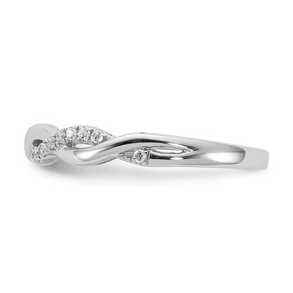 14K White Gold Criss Cross 1/8 Carat Diamond Complete Wedding Band