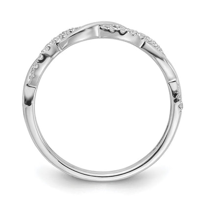 14k White Gold 1/8 Ct. Lab Grown Diamond VS/SI+ G+ Twist Wedding Band Ring