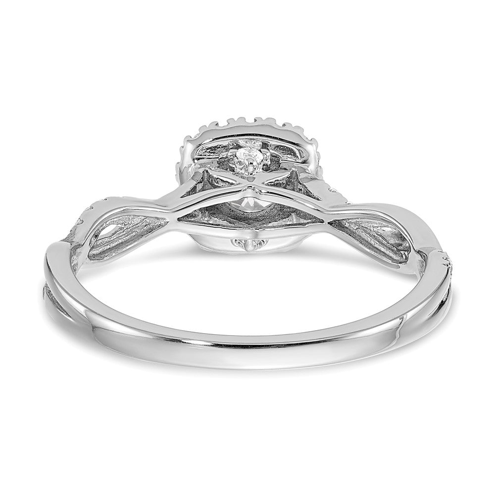10k White Gold 5/8 Ct. Lab Grown Diamond VS/SI+ G+ Complete Round Halo Engagement Ring