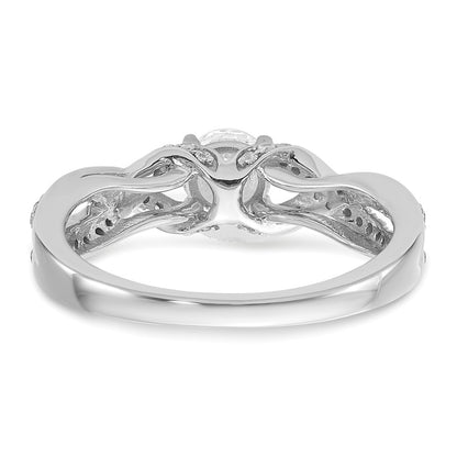 10k White Gold 3/4 Ct. Lab Grown Diamond VS/SI+ G+ Round Twist Bypass Engagment Ring