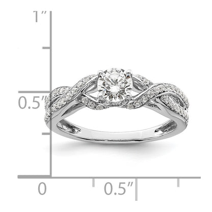 10k White Gold 3/4 Ct. Lab Grown Diamond VS/SI+ G+ Round Twist Bypass Engagment Ring