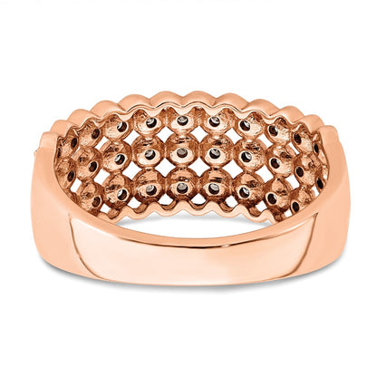 0.33ct. CZ Solid Real 14K Rose Gold Complete Pave Wedding Wedding Band Ring