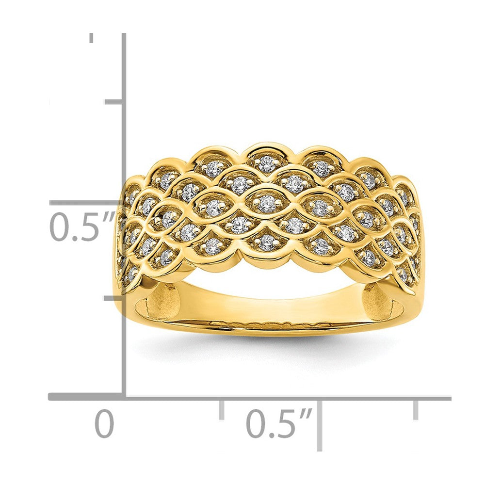 0.25ct. CZ Solid Real 14K Complete Pave Wedding Wedding Band Ring