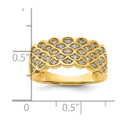 0.25ct. CZ Solid Real 14K Complete Pave Wedding Wedding Band Ring