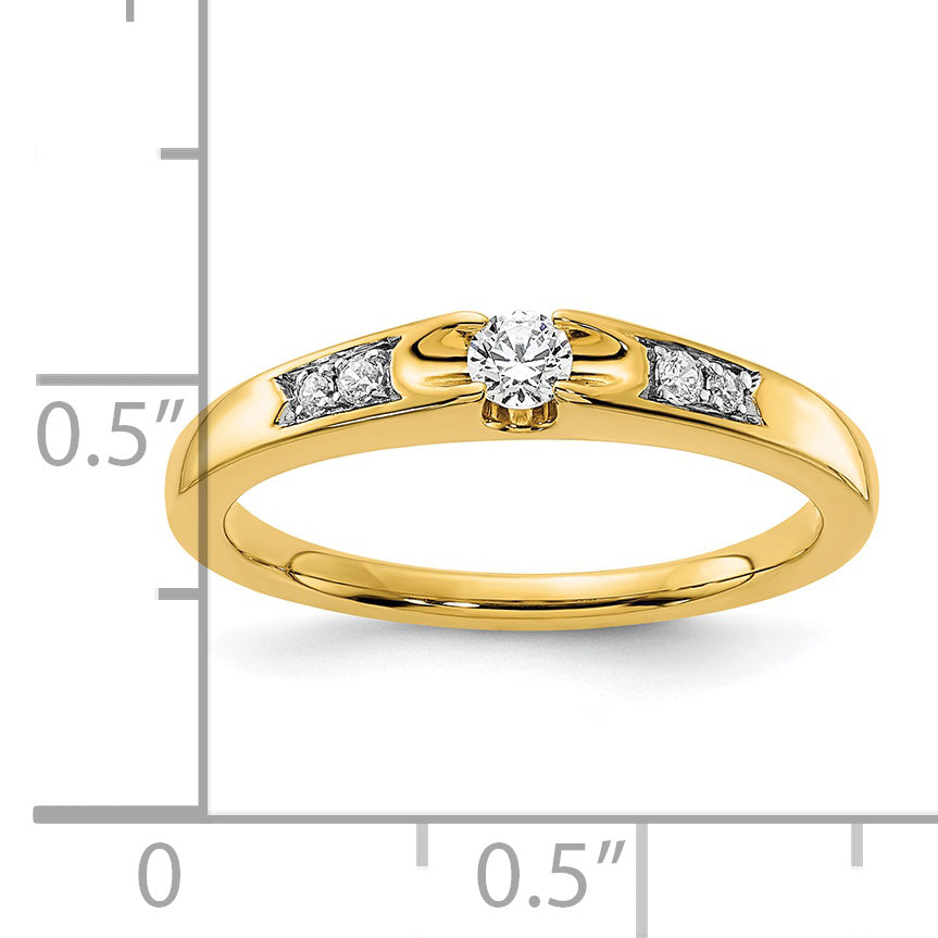 14k Yellow Gold Lab Grown Diamond VS/SI+ G+ Petite Engagement Ring