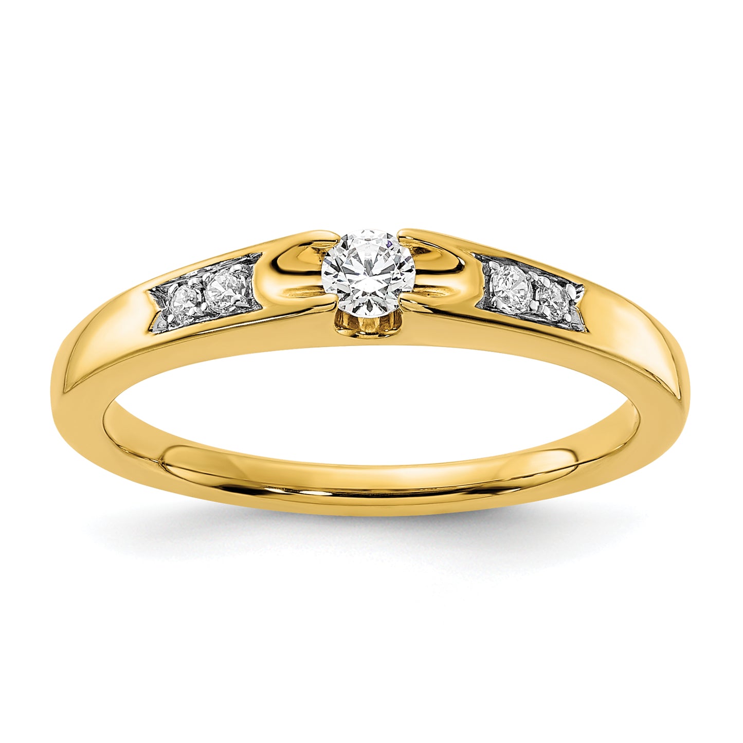 14k Yellow Gold Lab Grown Diamond VS/SI+ G+ Petite Engagement Ring