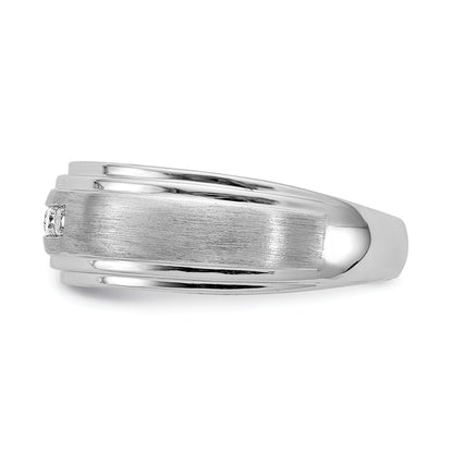 0.25ct. CZ Solid Real 14k White Gold Men's Wedding Band Ring