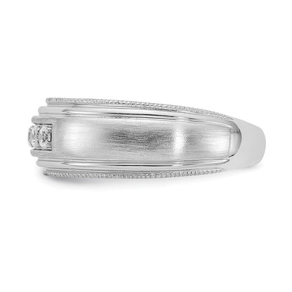 0.25ct. CZ Solid Real 14k White Gold Men's Wedding Band Ring