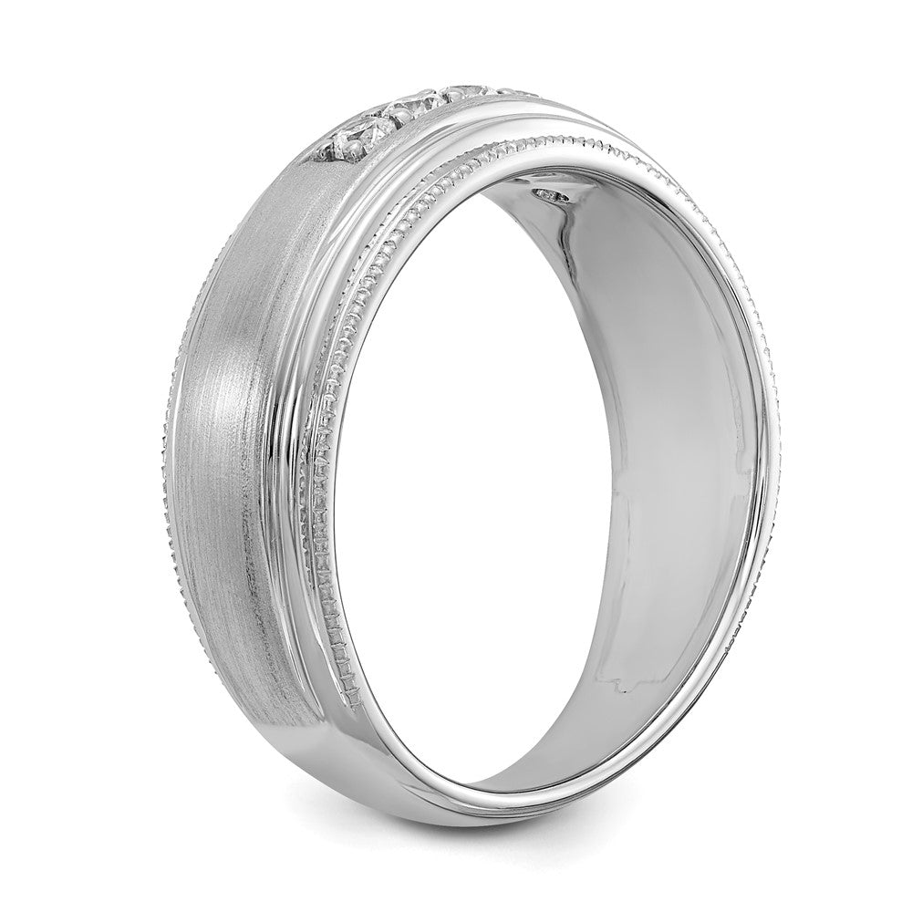 0.25ct. CZ Solid Real 14k White Gold Men's Wedding Band Ring