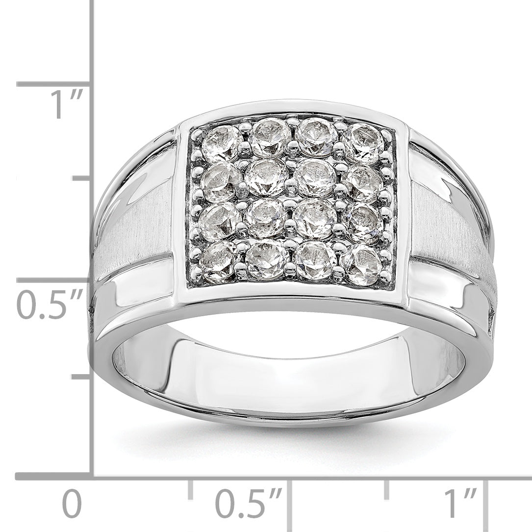 14k White Gold 1 1/2 Ct. Lab Grown Diamond VS/SI+ G+ Cluster Men's Ring