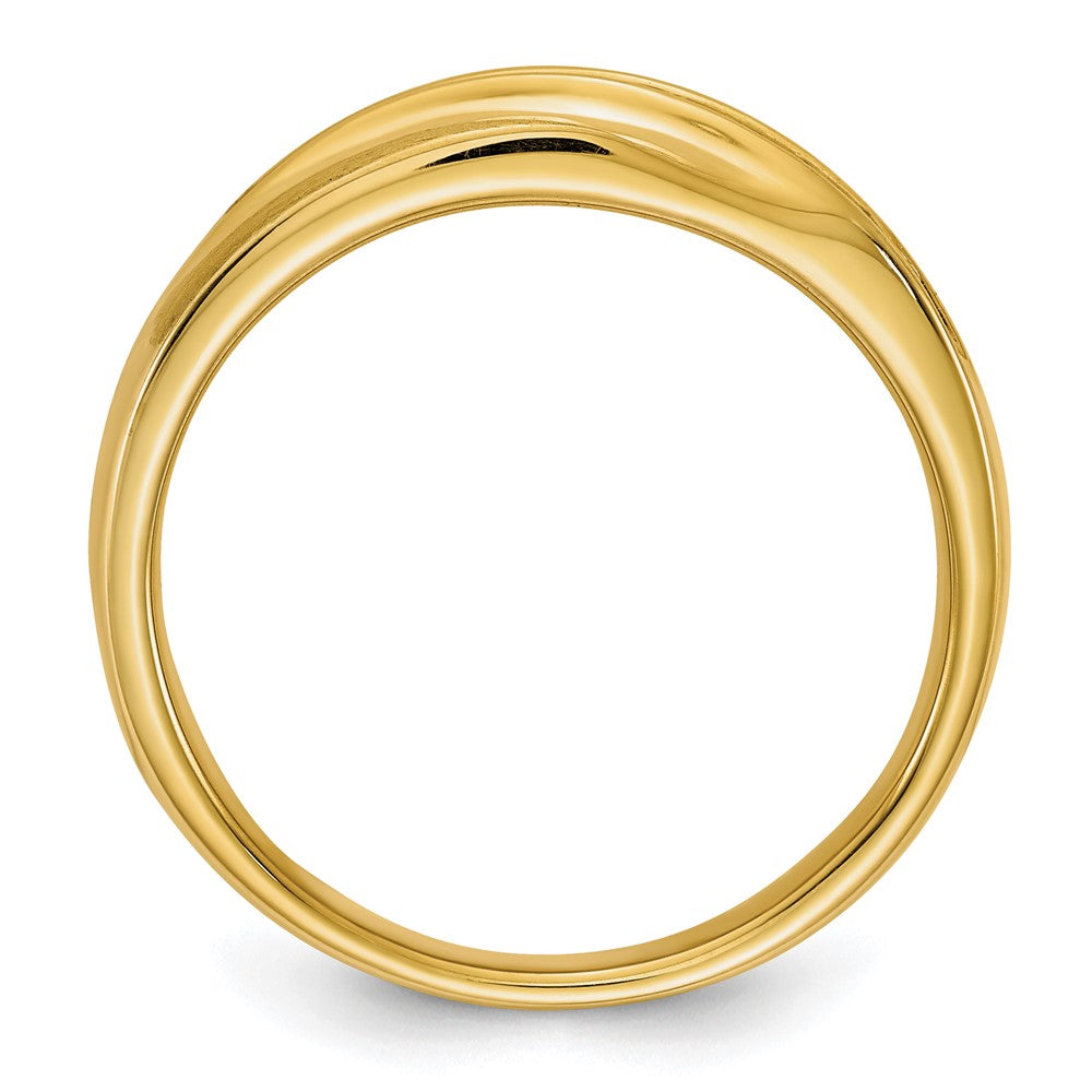 14k Yellow Gold Lab Grown VS/SI+ G+ Diamond Polished & Satin Men's Band Ring