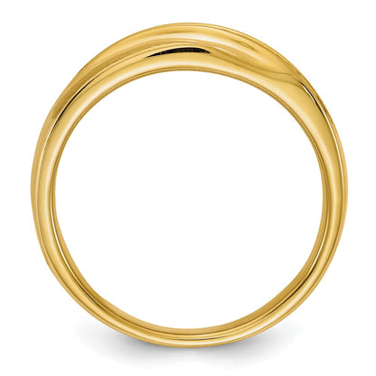 14k Yellow Gold Lab Grown VS/SI+ G+ Dia Polished & Satin Men's Band