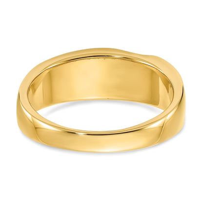14k Yellow Gold Lab Grown VS/SI+ G+ Dia Polished & Satin Men's Band