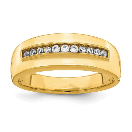 0.23ct. CZ Solid Real 14k Men's Wedding Band Ring