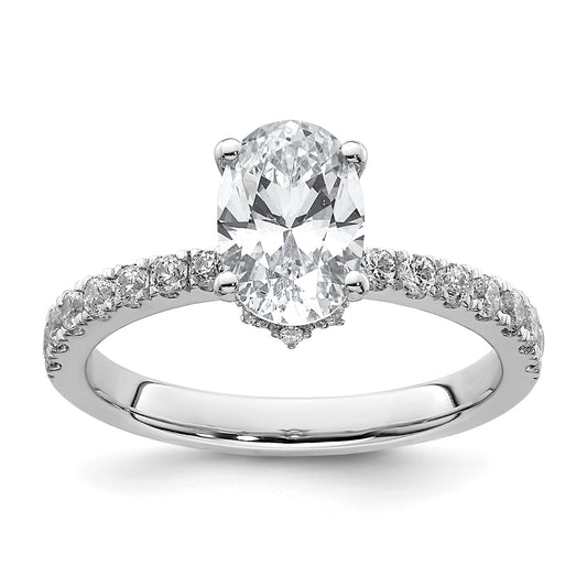 14k White Gold 1 3/8 Ct. Lab Grown Diamond VS/SI+ G+ Oval Solitaire Engagement Ring