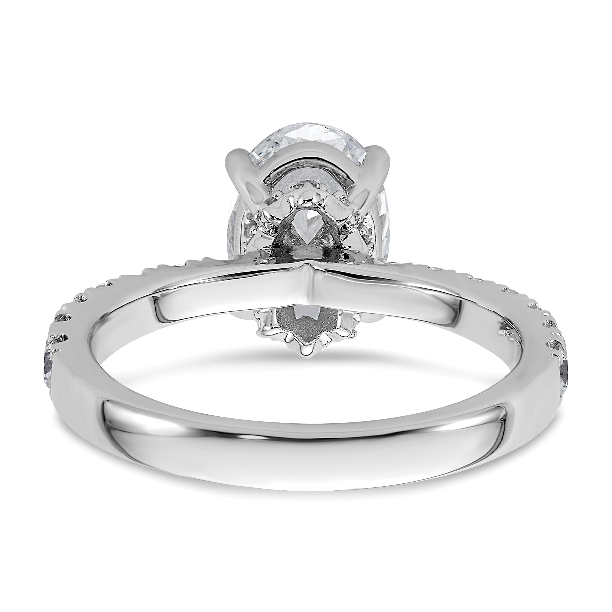 14k White Gold 1/4 Ct. Lab Grown Diamond VS/SI+ G+ 2 Ct. center Oval Engagement Ring