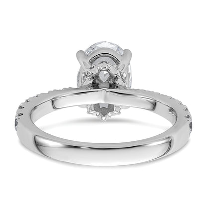14k White Gold 1/4 Ct. Lab Grown Diamond VS/SI+ G+ 2 Ct. center Oval Engagement Ring