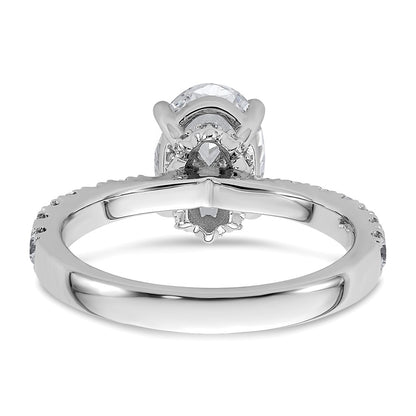 14k White Gold 1/4 Ct. Lab Grown Diamond VS/SI+ G+ 2 Ct. center Oval Engagement Ring