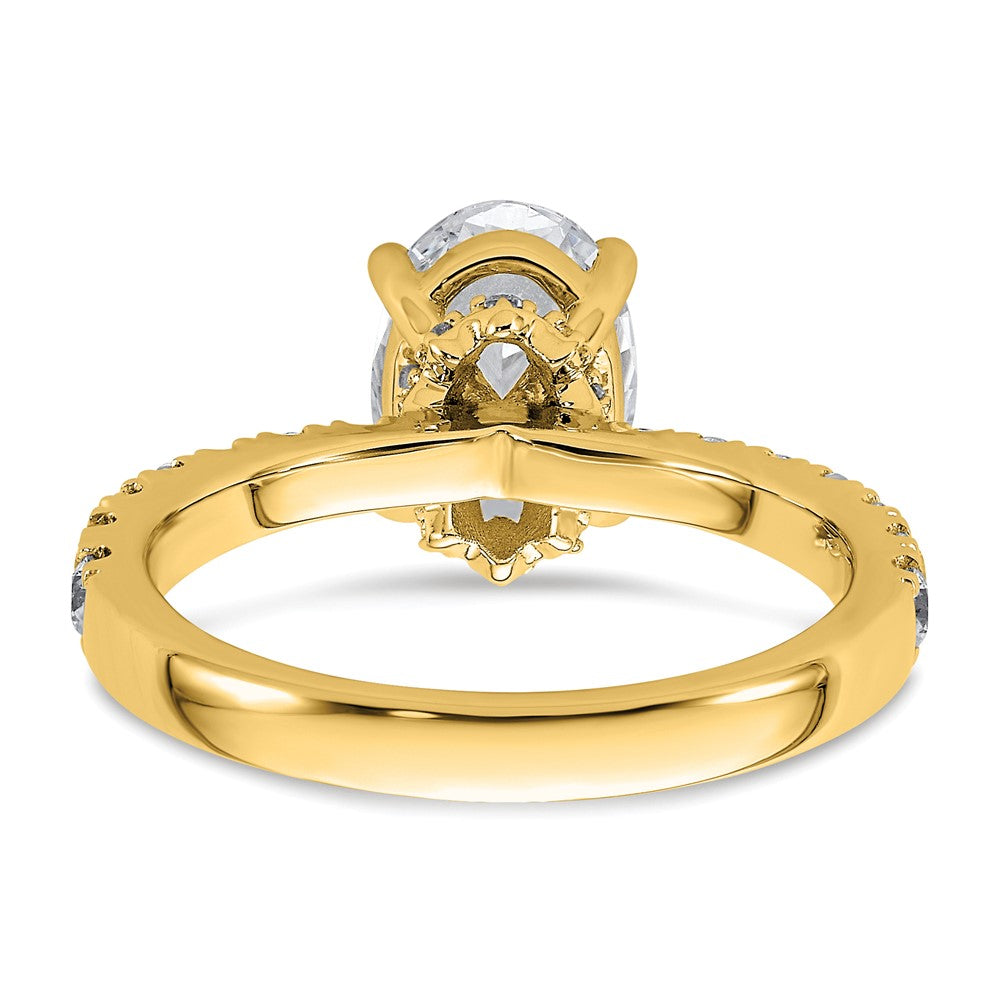 14k Yellow Gold White 1/4 Ct. Lab Grown Diamond VS/SI+ G+ 2 Ct. center Oval Engagement Ring